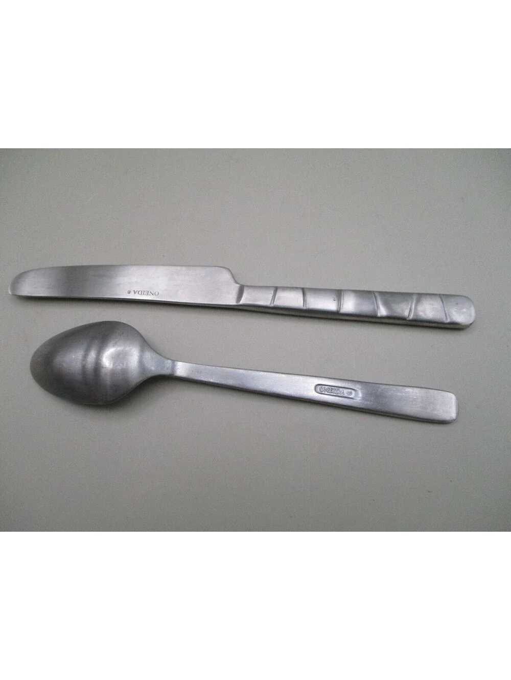 Oneida Modulus Black Satin Stainless Flatware Sugar Spoon Butter Spreader 2 Pc